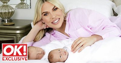 Frankie Essex shows off newborn twins for first time and explains their unique names