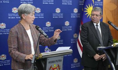 Malaysian foreign minister says concerns remain about Aukus pact after meeting with Penny Wong