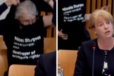 Protesters disrupt GRA committee with anti-Nicola Sturgeon T-shirts stunt