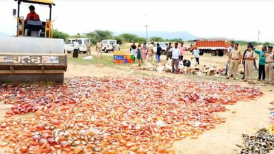 Andhra Pradesh: Tirupati police destroy seized liquor bottles worth Rs.68 lakh