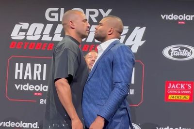 Video: Alistair Overeem, Badr Hari have intense first faceoff ahead of kickboxing rubber match