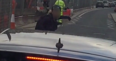 Tense Edinburgh video shows cyclist and driver in stand-off trying to navigate tram works