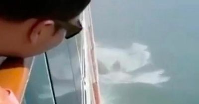 Cruise ship smashes into iceberg in ocean disaster caught on terrified passenger's camera