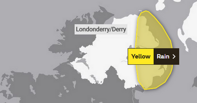 Northern Ireland weather: Yellow warning for heavy rain in place for Thursday morning