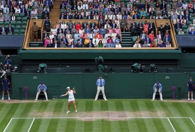 Who is in the royal box at Wimbledon today?