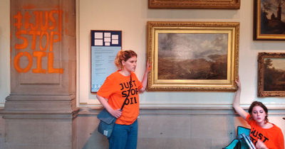 Glasgow Kelvingrove Museum protest sees climate activists glue themselves to painting