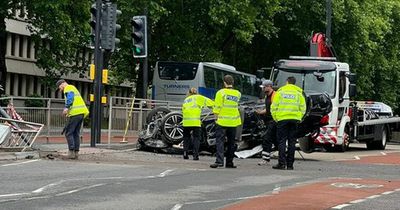 Car ends up on its roof after driver crashes in Bristol