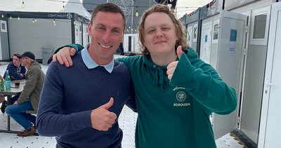 Lewis Capaldi poses with former Celtic captain Scott Brown ahead of gig