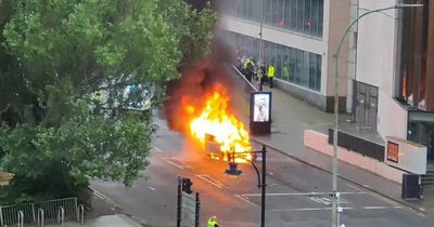 Horror fireball crash in Glasgow leaves five in hospital after car smashes into bus
