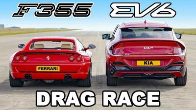 Kia EV6 Meets Ferrari F355 In A Rather Unusual Drag Race