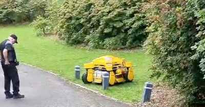 Edinburgh Princes Street gardener spotted using futuristic remote control lawnmower