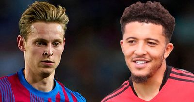 Man Utd's Jadon Sancho transfer plan to sign Frenkie de Jong from Barcelona emerges