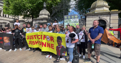 Family and friends of Josh Dunne protest against court decision