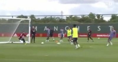 David de Gea mocks Donny van de Beek with training clip from Man Utd return