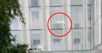 'Terrifying' video of glass window falling 12 storeys as 'someone could have been hurt'