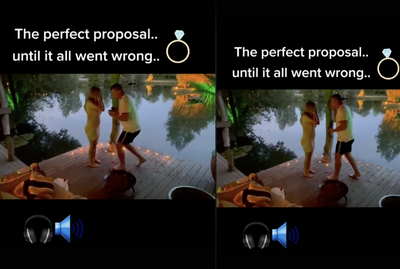 Man drops £1,000 engagement ring in lake in proposal gone wrong