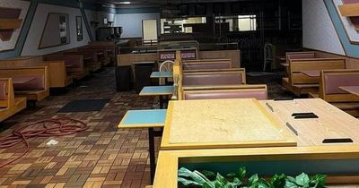 Inside abandoned vintage Burger King found behind wall at shopping centre