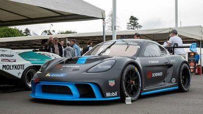 Here’s The Porsche 718 Cayman GT4 EV Before Its Blistering Goodwood Run