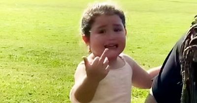 Dad left in stitches as daughter flips him off for telling her to 'harden up'
