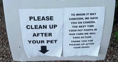 Man baffled by unexpected reply after installing dog poo warning sign