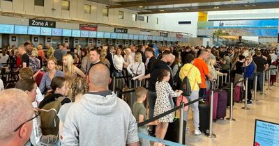 What can I do if I'm stuck in an airport queue and miss my flight?