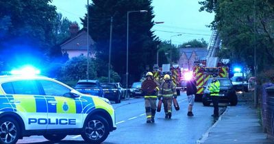 Road closed as firefighters tackle huge fire at derelict school