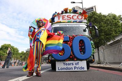 Rainbow colours on show for 50th anniversary of UK’s first Pride parade