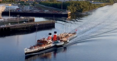 Breathtaking Glasgow video of Waverley sailing up River Clyde at sunset goes viral
