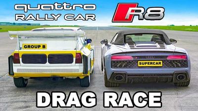 Can An Audi R8 V10 Beat An Audi Quattro Rally Car In A Drag Race?