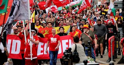 Thousands of people take to the streets to march for Welsh independence