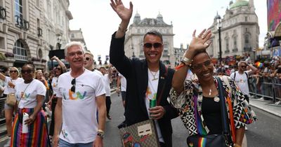 Phillip Schofield joined by Dame Kelly Holmes at their first London Pride after coming out