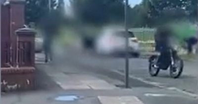 Gunshots heard as men seen running from terrifying street shooting