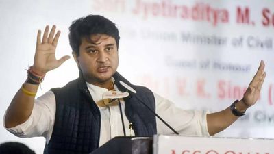 Madhya Pradesh: No Union minister Jyotiraditya Scindia picture in BJP manifesto, Congress takes dig at 'infighting'