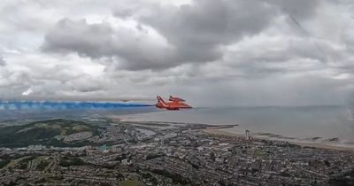 Incredible cockpit footage shows Red Arrows flying over Wales to Swansea Airshow