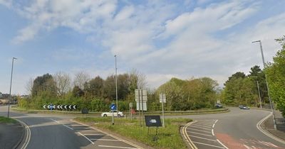 Police vehicle hit by car at M4 junction roundabout