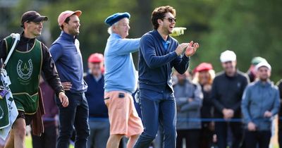 Jamie Dornan and Niall Horan pictured with Bill Murray at first day of JP McManus Pro-Am