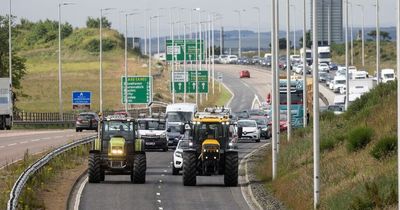 Tractors 'block road' amid 'protest' over rising fuel costs as motorists stuck in major traffic delays on A92