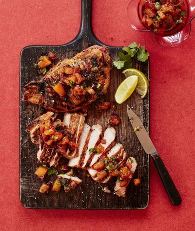 Thomasina Miers’ recipe for sweet-and-sour Mexican-style pork chops with pineapple salsa