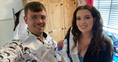 Baby shower guests in utter disbelief as mum walks into party cradling newborn