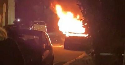 Car engulfed in flames on residential street amid 'epidemic' of vehicle break-ins in Grangetown