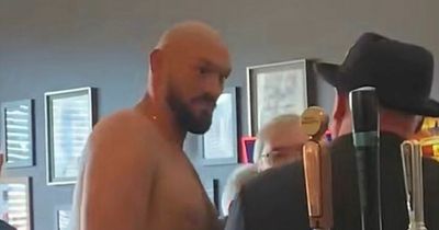 Pub surprised after topless Tyson Fury pops in