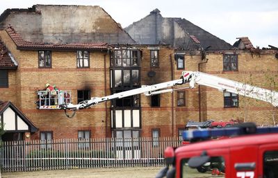 Bedford fire: Aerial photos show devastation caused by gas explosion as tenants jump from flats
