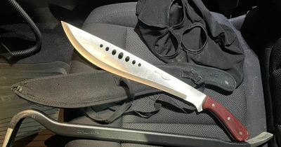 Huge knife and balaclava recovered after car fails to stop in Leeds