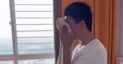 Dad cries and buries head in towel as son he tutored for year gets 6/100 on maths exam