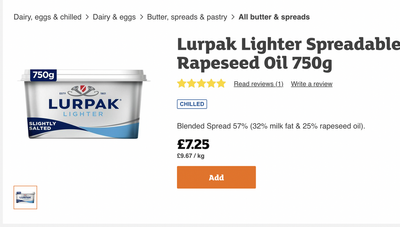 Shoppers react with disbelief to £7.25 tub of Lurpak