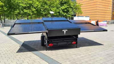 Tesla Reveals Interesting Solar Trailer In Germany, Probably Won’t Build It