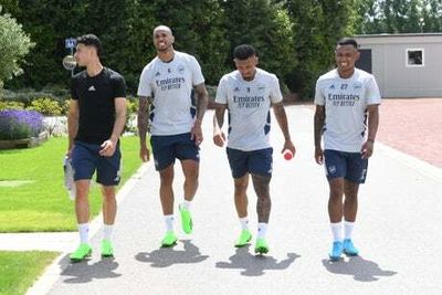 First pictures as Gabriel Jesus and Marquinhos join Arsenal training following busy summer transfer window