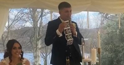 Groom stuns wedding guests by dropping baby bombshell during speech