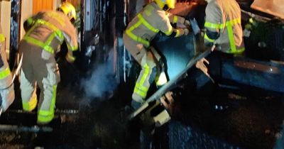 Dramatic photos show Dublin Fire Brigade crews attending to a fire in the city centre as two people rescued