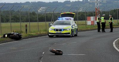 Biker rushed to hospital following terrifying crash on busy Renfrewshire road